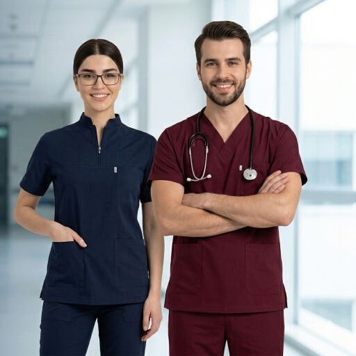 Scrubs İdx-1 Serisi: Likralı Hakim Yaka Cerrahi Takım